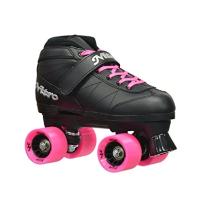 Abbildung von Epic Skates Unisex Erwachsene Super Nitro In und Outdoor Quad Speed Rollschuhe, schwarz/pink, Adult 7