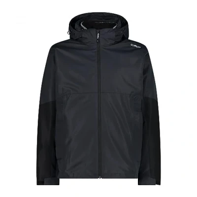Abbildung von CMP Herrenjacke, abnehmbare Inn.Jacke mit Kapuze und Reißverschluss, Anthrazit Schwarz, 54