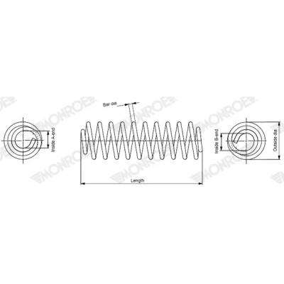 Abbildung von MONROE SP4499 Fahrwerksfeder Schraubenfeder VW: T Cross (C11_) 1.6 TDi, 1.5 TSI, 1.0 TSi 2018