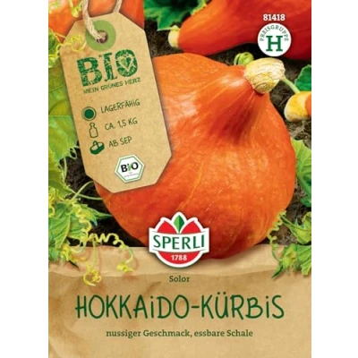 Abbildung von Sperli BIO Hokkaido Kürbissamen, F1 81418 nussiger Geschmack, essbare Schale Inhalt für 5 Pflanzen Gemüsesamen, Samen Gemüse, Gemüsepflanzen, Saatgut