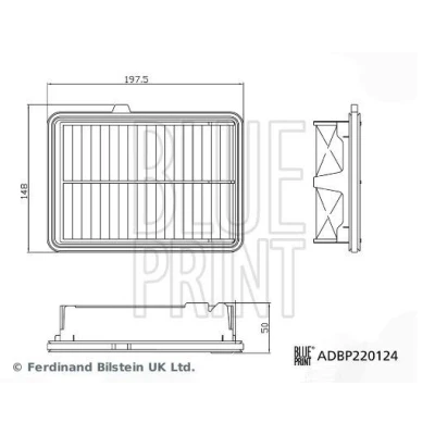 Abbildung von BLUE PRINT ADBP220124 Luftfilter 50 148 198 Filtereinsatz
