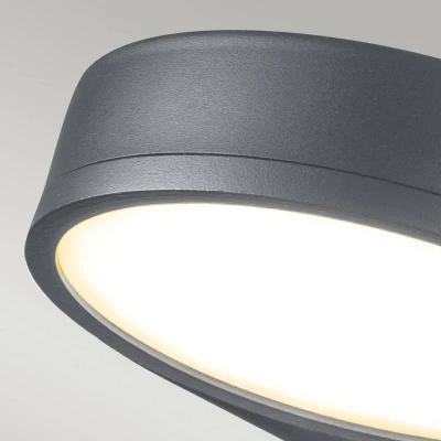 Abbildung von Elstead Lighting ZOLA Wandleuchte LED 1x16.5W IP44 3000K Edelstahl grau, Glas H:8.1cm B:15.1cm