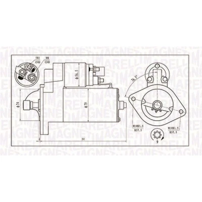 Abbildung von MAGNETI MARELLI 063721135010 Anlasser 12 2 9 TOYOTA: Corolla Verso, Avensis II Kombi, Schrägheck