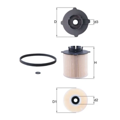 Abbildung von MAHLE ORIGINAL KX 265D Kraftstofffilter Filtereinsatz OPEL: Astra J Sports Tourer, Insignia A Schrägheck, Zafira C CHEVROLET: Orlando
