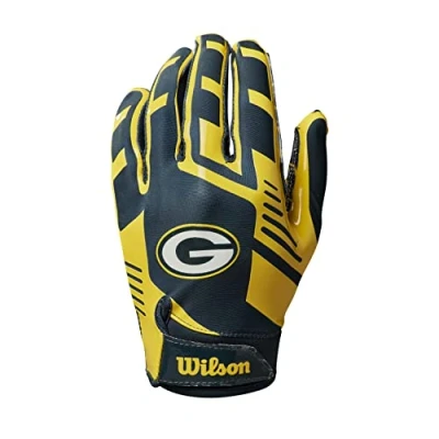 Abbildung von Wilson Youth NFL Stretch Fit Receivers Gloves Green Bay Packers American Football