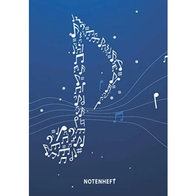 Abbildung von Notenheft: DIN A4 100 Seiten Blanko Notenheft Große Lineatur Musik Schreibheft Leere Notensysteme Für Anfänger und Fortgeschrittene geeignet