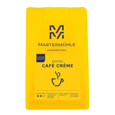 Abbildung von Martermühle Café Crème Kaffeebohnen 250g I Arabica Aromen: Brauner Zucker, Haselnuss, Schokolade Ganze Kaffee Bohnen schonend geröstet, säurearm