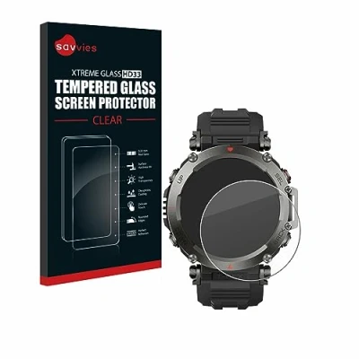 Abbildung von Savvies Panzer Schutz Glas für Huami Amazfit T Rex Ultra 9H Hartglas, Anti Fingerprint, Displayschutz