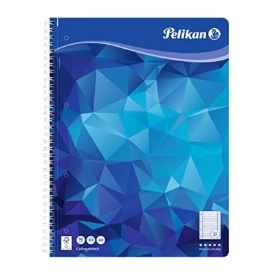 Abbildung von Pelikan 100076 Spiralblock A4, 80 Blatt, Lineatur 27 (liniert), Schulschreibpapier, 90g/m², FSC Mix, weiß