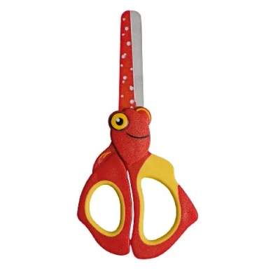 Abbildung von Wedo 736001 Kinderschere Bastelschere, Nemo (aus rostfreiem Edelstahl abgerundete Spitzen weiche Griffeinlagen,13 cm) rot/gelb