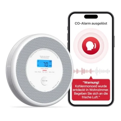 Abbildung von X Sense XP0A iR Rauch und CO Melder mit Sprachalarm Standortansage, WLAN Kombinierter Kohlenmonoxidmelder für 17 festlegbare Räume，kompatibel der Home Security App, 1 Stück