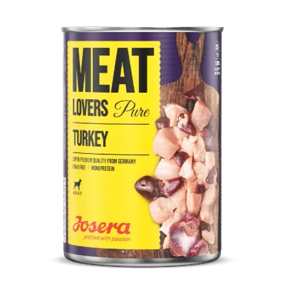 Abbildung von JOSERA Meat Lovers Pure Turkey (6 x 800 g) Adult Premium Nassfutter für ausgewachsene Hunde extra viel Putenfleisch (68%) Monoprotein getreidefrei Hundefutter nass 6er Pack