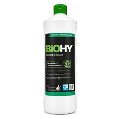 Abbildung von BiOHY Bodenreiniger (1l Flasche) Konzentrat für alle Reinigungsgeräte und Hartböden angenehmer Geruch streifenfreie Reinigung ideal Laminat, PVC &amp; Stein Bio