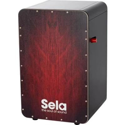 Abbildung von Sela CaSela Black Pro Red Dragon Snare Cajon mit On/Off System und Clap Corners