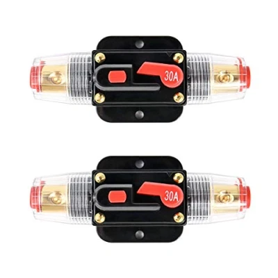 Abbildung von QWORK® Auto Leitungsschutzschalter 30 AMP Reset Sicherung 12 24V DC Leistungsschalter für Car Audio Marine Boat, 2Pack