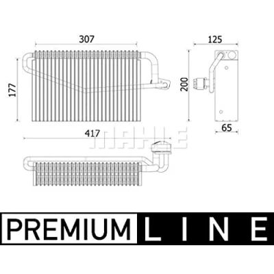 Abbildung von MAHLE ORIGINAL AE 163 000P Verdampfer MERCEDES BENZ: C Klasse Limousine