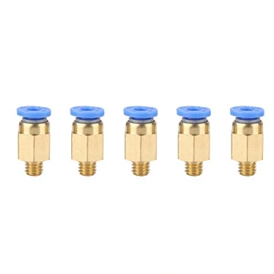 Abbildung von ASHATA 5xPC4 M6 Pneumatik Steckverbinder, 5pcs 3D Drucker Zubehör PC4 Durchgehende Pneumatische Anschlussstücke Verbindung mit 4mm Außendurchmesser für PU Schlauch/Nylonschlauch