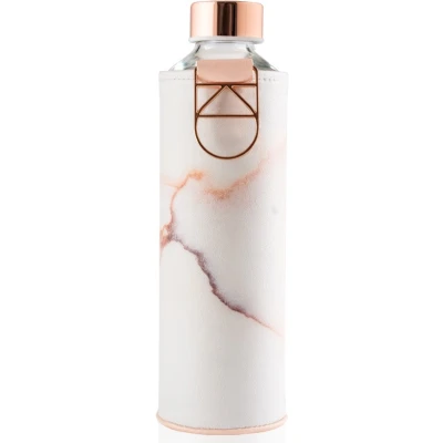 Abbildung von equa Trinkflasche &quot;Mismatch Lava&quot;, Borosilikatglas, Hülle aus Kunstleder, 750 ml