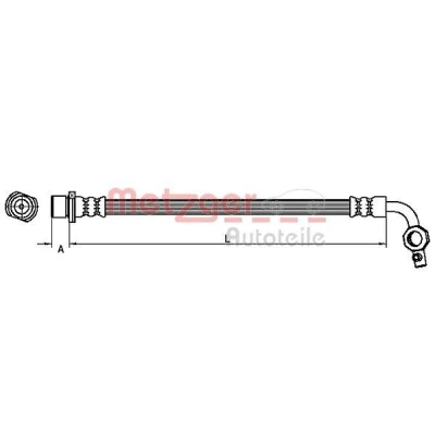 Abbildung von METZGER 4110100 Bremsschläuche 270 TOYOTA: RAV4 II SUV, I SUV