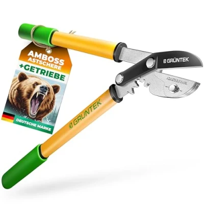 Abbildung von GRÜNTEK Astschere GRIZZLY 470mm Amboss mit Gear Drive Schneidsystem, bis zu 2,2 x höhere Schneidleistung durch System