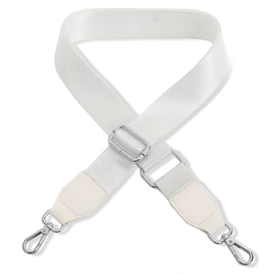 Abbildung von Schultergurt für Handtasche Laptoptasche Weiß [Metallfarbe: Silber] Länge verstellbar 89 142 cm Breite 3,8 Ersatz Gurt Band Schulterriemen Strap Umhängegurt