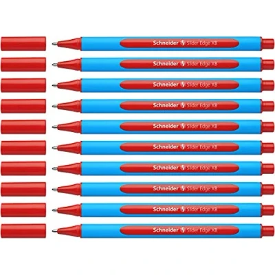 Abbildung von Schneider 152202 Slider Edge XB Kugelschreiber (Strichstärke: XB, dokumentenecht, Dreikant Stift) 10er Packung rot