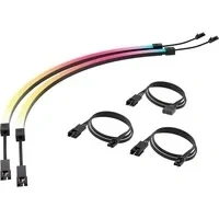 Abbildung von CORSAIR LS350 Aurora RGB Lichtstreifen 350mm 2X Magnetisch Gestreute, LED Streifen +5V ARGB Header oder iCUE Controller zu 3 Pin Adapterkabel im Lieferumfang Enthalten