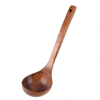 Abbildung von Senmubery Kueche Kochen Gerader Griff aus Holz Suppe Loeffel Schoepfkelle 11&quot; Lang