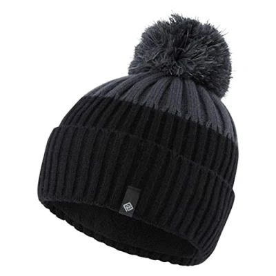 Abbildung von Ronhill Unisex Bommelmütze Beanie, Schwarz/Charcoal, Einheitsgröße