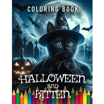 Abbildung von Halloween &amp; Kitten Coloring Book: for Adults Children The perfect Gift Cat Lovers (Holidays Books)