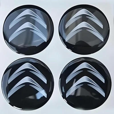 Abbildung von 4 Stück Nabendeckel Aufkleber für Citroen 60mm, Radnabenkappen Logo Felgenkappen Felgendeckel Nabenkappen Wheel Caps