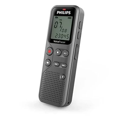 Abbildung von Philips VoiceTracer Diktiergerät DVT1120 Digitales Aufnahmegerät (Variable Wiedergabegeschwindigkeiten, One Touch Aufnahme)