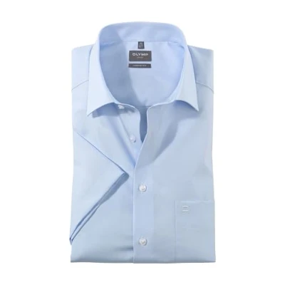 Abbildung von OLYMP Luxor comfort fit Hemd Halbarm New Kent Kragen Popeline hellblau Gr. 39