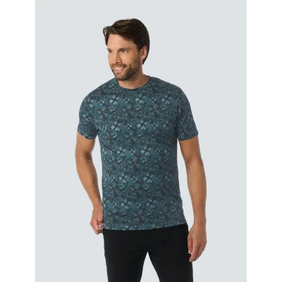 Abbildung von NO Excess WITH Floral FOR Stylish Casual Looks Tshirt print, Herren, Größe: Large, Blue