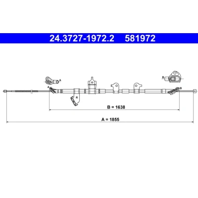 Abbildung von ATE 24.3727 1972.2 Handbremsseil 1855 TOYOTA: RAV4 III SUV