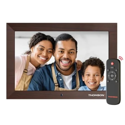 Abbildung von THOMSON Digitaler Bilderrahmen 10,1 Zoll, Elektronischer mit Fernbedienung, HD 1280x800 Digitale IPS Screen, Spielen Sie Musik, Bilder und Videos