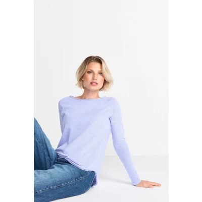 Abbildung von Rich &amp; Royal MIT Destroyeddetails Langarmshirt, Damen, Größe: 34, Frosty lavender