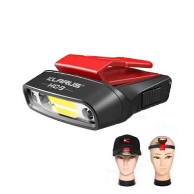 Abbildung von klarus HC3 LED Clip On Cap Leicht Light Kopflampe Stirnlampe, USB C,Weiss und Rotlicht mit Sensorsteuerung, 5 Modi dimmbar, für die Jagd, Camping, Fischen