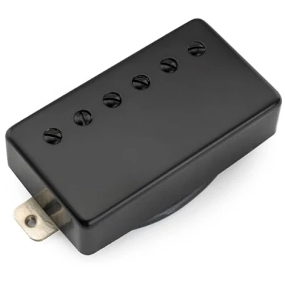 Abbildung von Musiclily Pro LP CMHA Alnico 5 Covered Humbucker Tonabnehmer Hals Pickup 7,5K für Style E Gitarre, Schwarz