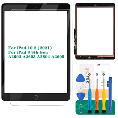 Abbildung von Touchscreen für iPad 9. Generation 9 A2602 Bildschirm Ersatz 10.2 2021 Digitizer A2603 A2604 A2605 Glas Sensor Panel (mit Home Taste) (schwarz)