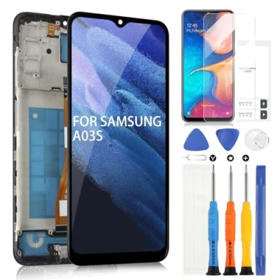 Abbildung von für Samsung Galaxy A03s LCD Bildschirm SM A037F A037M A037G Display (Nicht geeignet A037U,159,5 mm, Schwarz mit Rahmen)