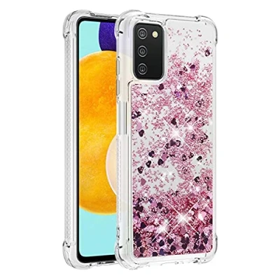 Abbildung von KBIKO zxl Kompatibel mit Samsung Galaxy A03S Glitzer Hülle,Mädchen Glitzern Handyhülle,Paillette Flüssigkeit Clear Silikon Schutzhülle für (Eu Version).Rose Gold YBL