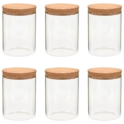 Abbildung von vidaXL 6X Vorratsglas mit Korkdeckel Vorratsgläser Korkengläser Gewürzgläser Vorratsdosen Glasbehälter Korkenglas Gewürzdosen Gewürzglas 650ml