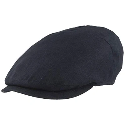 Abbildung von Breiter Herren Schiebermütze, Flatcap, Schirmmütze, 100% Leinen, Futter Baumwolle, Leicht &amp; Bequem Marine 63