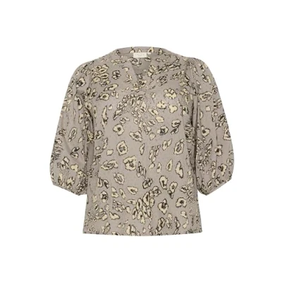 Abbildung von Kaffe Curve Liana Bluse Grey black leopard, Damen, Größe: 48, leopard