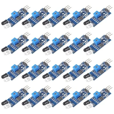 Abbildung von AITRIP 20 Stücke IR Infrarot Hindernisvermeidung Sensor Modul für Arduino Smart Auto Roboter, Rohrmodul, Photoelektrischer Reflexionssensor und Raspberry Pi