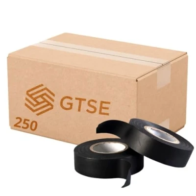 Abbildung von GTSE Isolierband Schwarz 250 Rollen 19 mm x 20 m strapazierfähiges, selbstklebendes zum Schutz, Bündeln und Reparieren von Kabeln