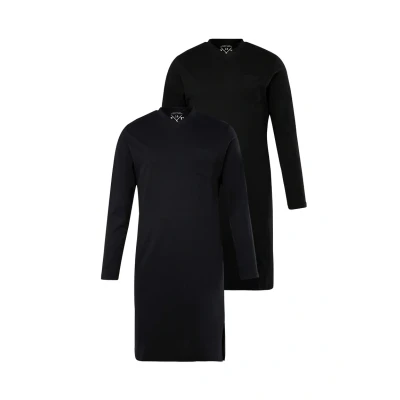 Abbildung von JP1880 Homewear Doppelpack UNI Langarm Nachthemd, Herren, Größe: Large, Schwarz