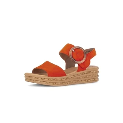 Abbildung von Gabor Damen Plateausandalen, Frauen Sandalen,offene Schuhe,Strandschuhe,Plateausandaletten,Dicke Sohle,bequem,Sommerschuhe,Pumpkin,38.5 EU / 5.5 UK