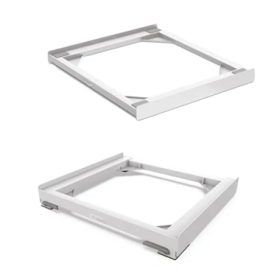 Abbildung von Meliconi Moving Tower, 2 in 1 Set für Waschmaschinen Trockner, enthält ein Überlappungsset und einen Boden mit Rollen, vormontiert, recycelter Kunststoff, Weiß, 250 kg